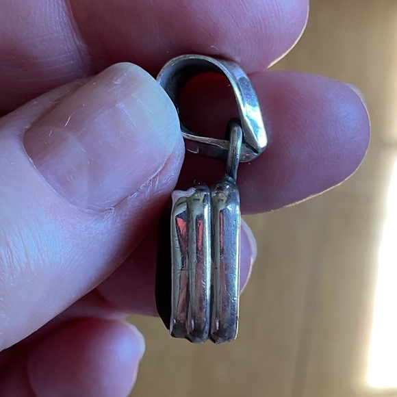 NWOT Sterling Silver 925 Smoky Topaz Square Pendant - Picture 5 of 7